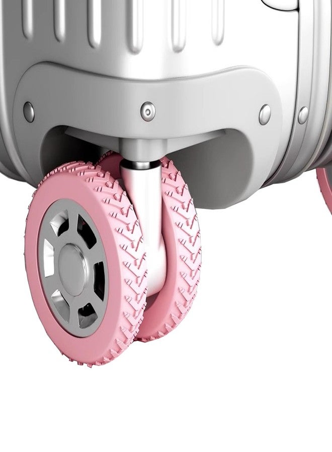 BYERUITE 8 PCS Luggage Wheel Covers, Rubber Suitcase Wheel Cover for 2-2.4'' Spinner Wheel, Wear-Resistant, Anti-Noise Carry On Luggage Wheels Protectors （Pink - Image 1